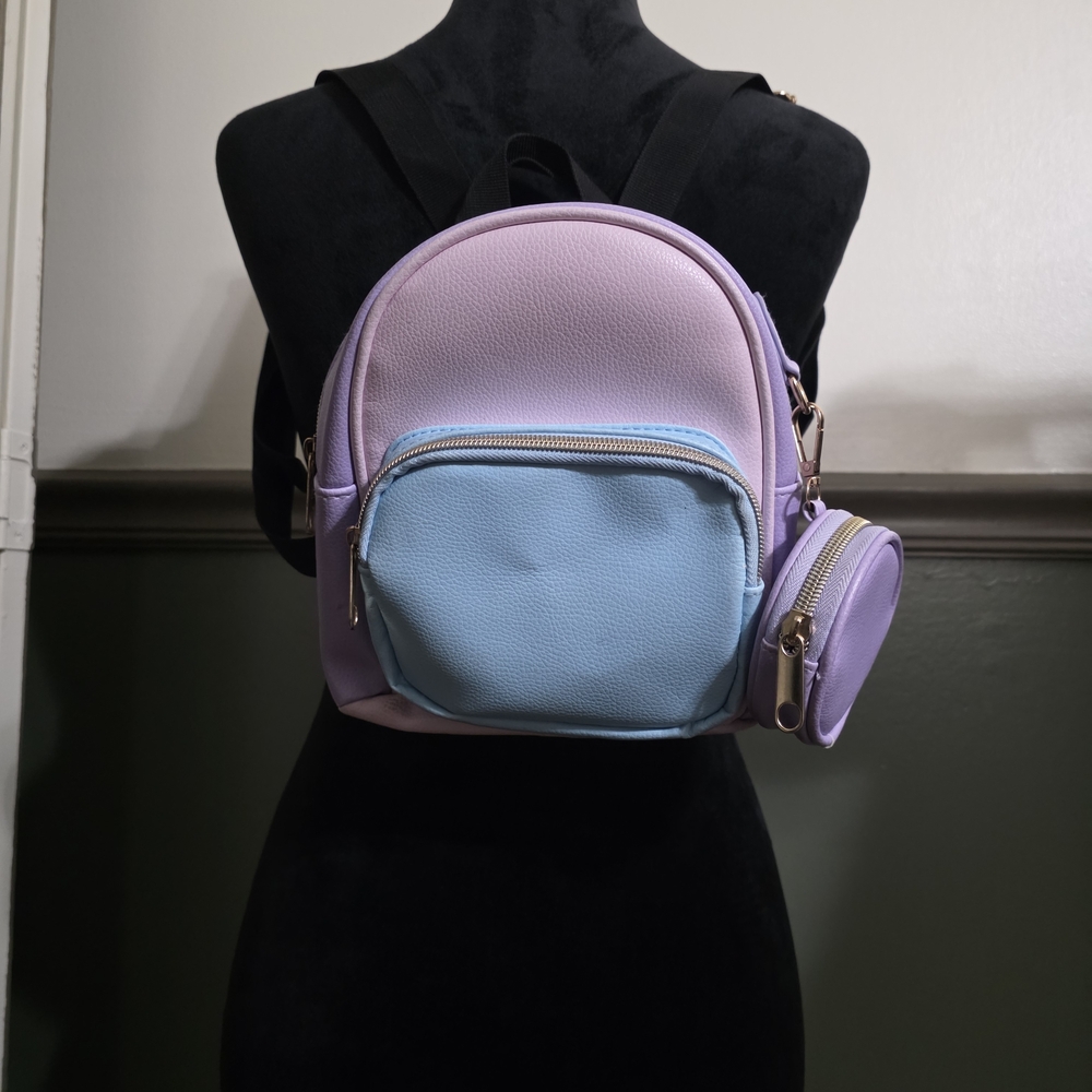 Claire's Lavender and Light Blue Mini Backpack with Coin Pouch